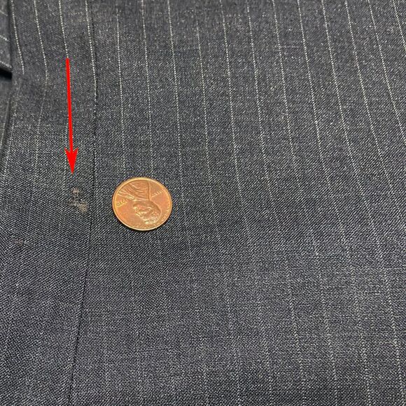 Club Monaco Women's Wide Leg Trouser Pants Size 6 Charcoal Pinstripe Wool Blend - Picture 6 of 6